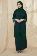 RANIA Kurung Lace Emerald Green - Image 2