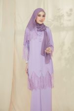 RANIA Kurung Lace Pastel Lilac - Image 2