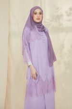 RANIA Kurung Lace Pastel Lilac - Image 6
