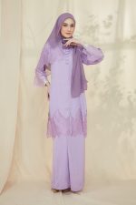 RANIA Kurung Lace Pastel Lilac - Image 3